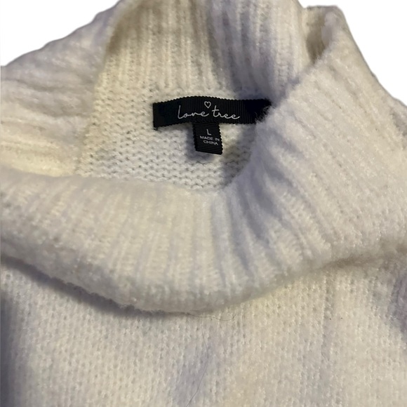 Love Tree Cream Women's Cowl Neck Sweater - Picture 3 of 4